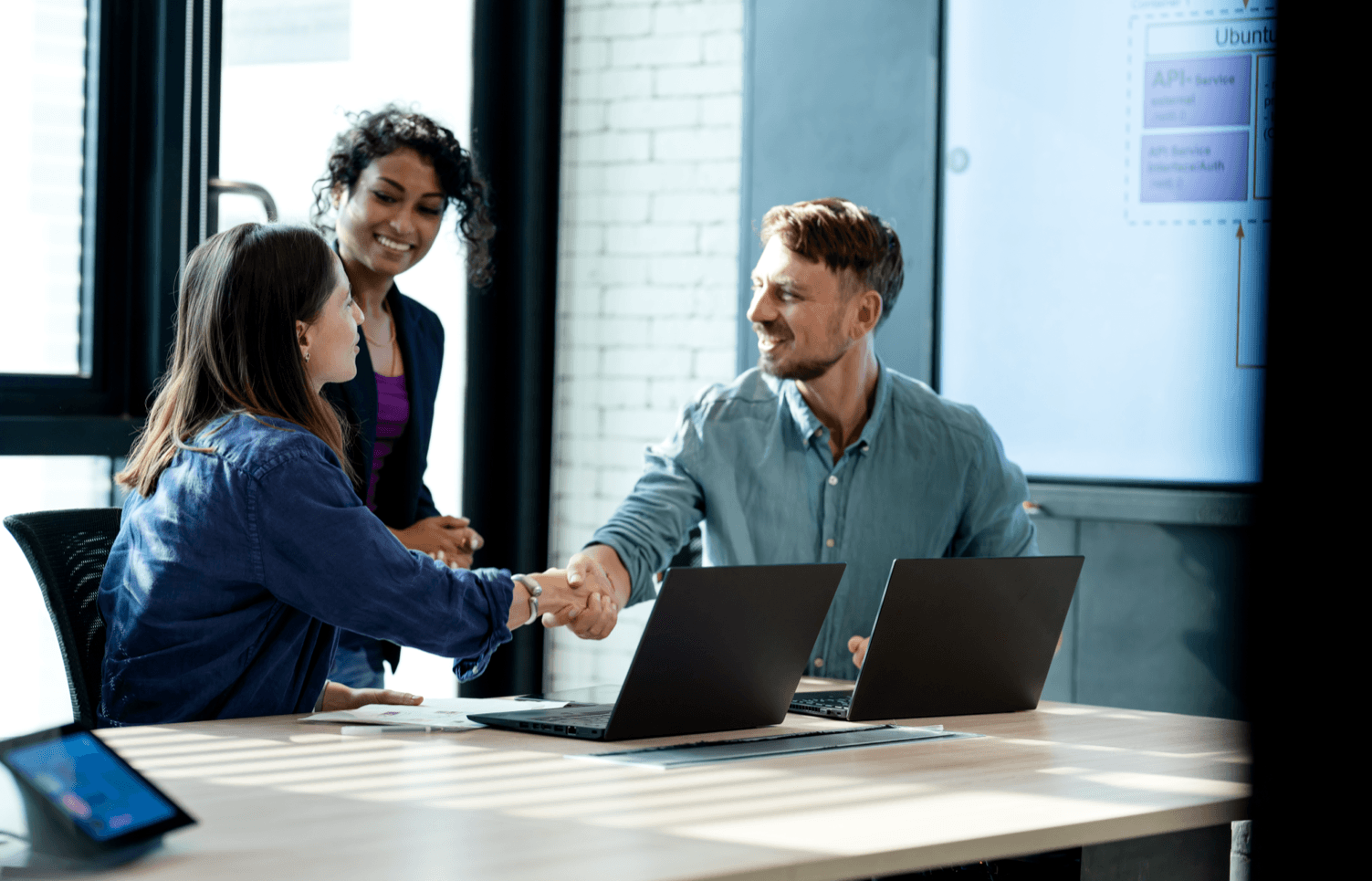 An employer confidently hiring a certified graduate